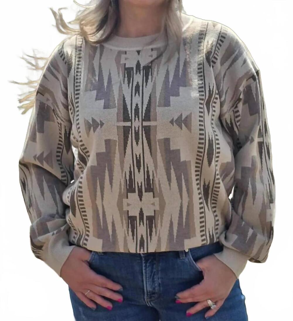 NEW STERLING KREEK wyoming aztec sweater in tan